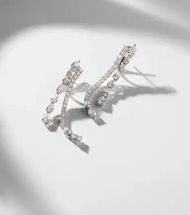 Bucherer Fine Jewellery Diamond Twist 18kt white gold drop earrings with diamonds | Thumbnail 5 Bucherer Fine Jewellery Diamond Twist 18kt white gold drop earrings with diamonds | Thumbnail 5