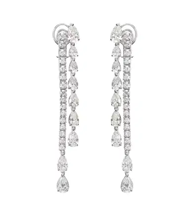 Bucherer Fine Jewellery Diamond Twist 18kt white gold drop earrings with diamonds | Thumbnail 1 Bucherer Fine Jewellery Diamond Twist 18kt white gold drop earrings with diamonds | Thumbnail 1