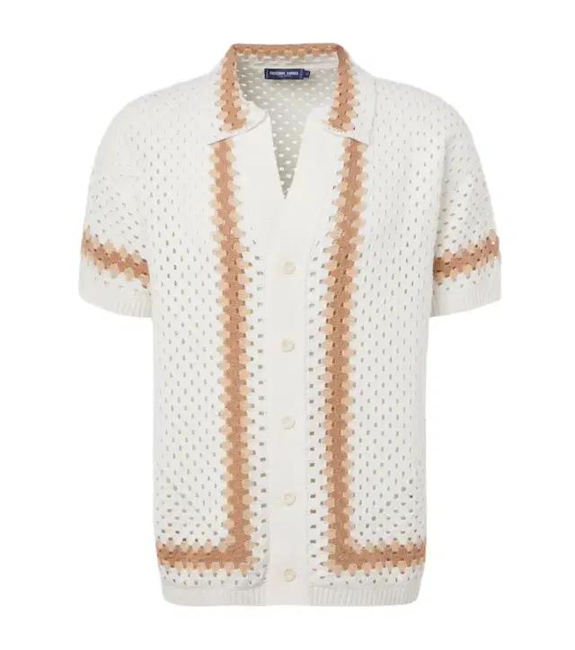 Frescobol Carioca Pinto crochet cotton bowling shirt