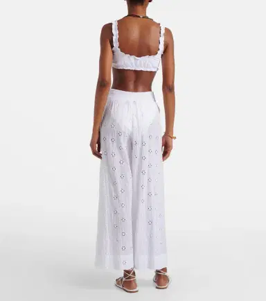 Polo Ralph Lauren Broderie anglaise cotton poplin wide-leg pants | Thumbnail 2