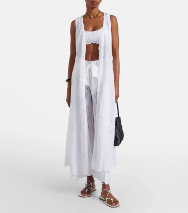 Polo Ralph Lauren Broderie anglaise cotton poplin wide-leg pants | Thumbnail 3