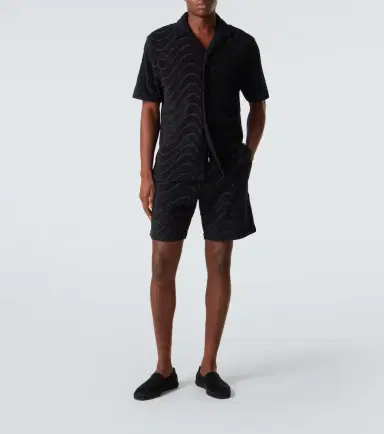 Frescobol Carioca Embroidered cotton-blend terry shorts | Thumbnail 4