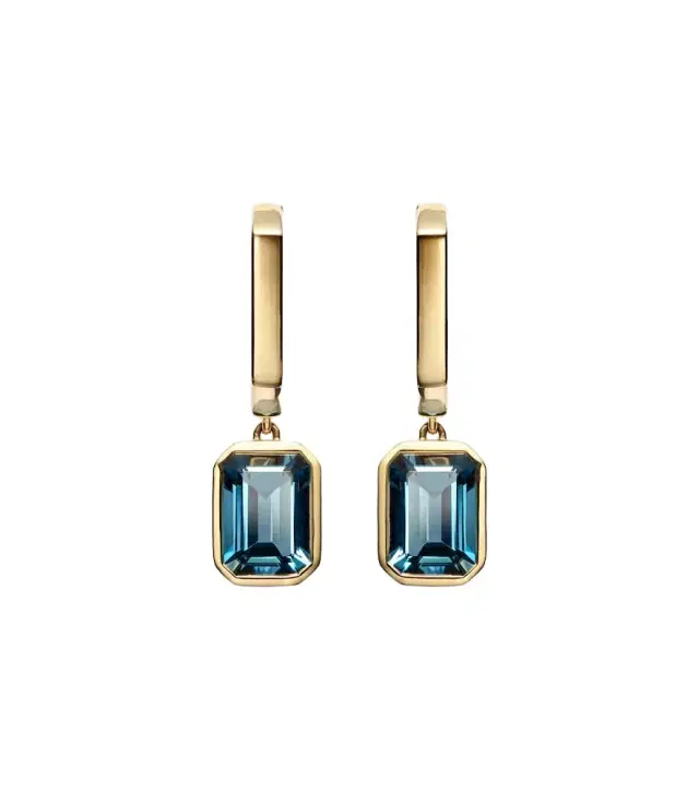 18kt gold drop earrings with topaz