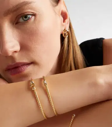 David Yurman Cablespira Flex X Micro 18kt gold cuff bracelet with diamonds | Thumbnail 3 David Yurman Cablespira Flex X Micro 18kt gold cuff bracelet with diamonds | Thumbnail 3