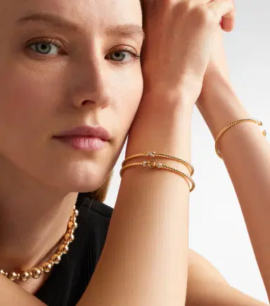 David Yurman Cablespira Flex X Micro 18kt gold cuff bracelet with diamonds | Thumbnail 4 David Yurman Cablespira Flex X Micro 18kt gold cuff bracelet with diamonds | Thumbnail 4