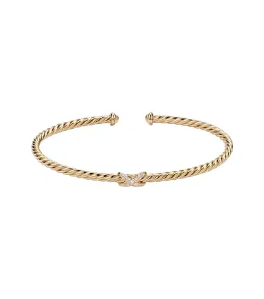 David Yurman Cablespira Flex X Micro 18kt gold cuff bracelet with diamonds | Thumbnail 1 David Yurman Cablespira Flex X Micro 18kt gold cuff bracelet with diamonds | Thumbnail 1