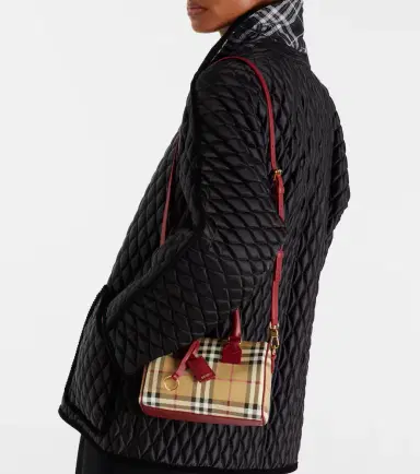 Burberry Check Small leather-trimmed canvas tote bag | Thumbnail 4 Burberry Check Small leather-trimmed canvas tote bag | Thumbnail 4
