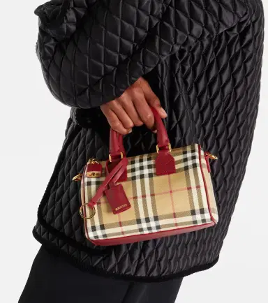Burberry Check Small leather-trimmed canvas tote bag | Thumbnail 5 Burberry Check Small leather-trimmed canvas tote bag | Thumbnail 5