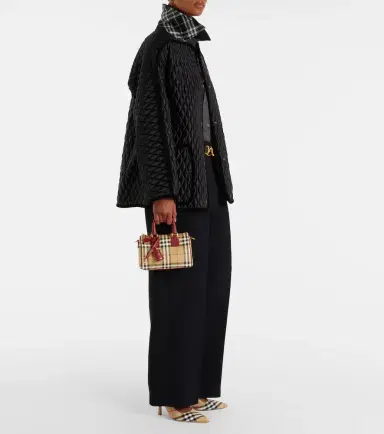 Burberry Check Small leather-trimmed canvas tote bag | Thumbnail 6 Burberry Check Small leather-trimmed canvas tote bag | Thumbnail 6