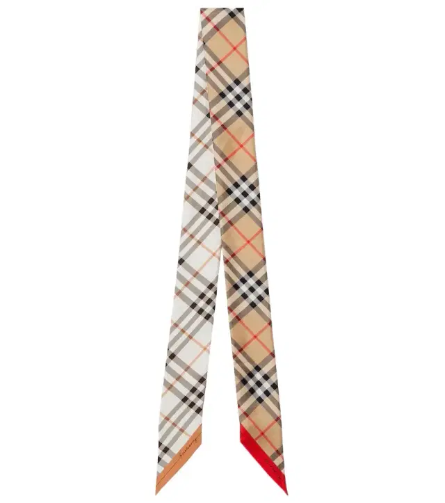 Check silk scarf