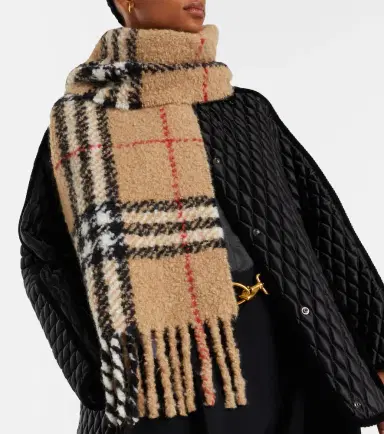 Burberry Check alpaca and wool-blend scarf | Thumbnail 5 Burberry Check alpaca and wool-blend scarf | Thumbnail 5