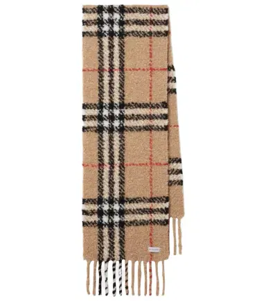 Burberry Check alpaca and wool-blend scarf | Thumbnail 1 Burberry Check alpaca and wool-blend scarf | Thumbnail 1