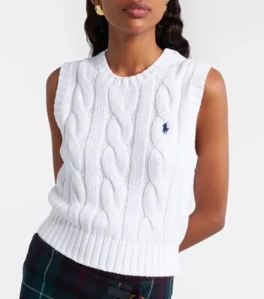 Polo Ralph Lauren Logo cable-knit cotton sweater vest | Thumbnail 3 Polo Ralph Lauren Logo cable-knit cotton sweater vest | Thumbnail 3