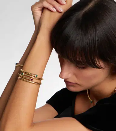 Marina B Trisolina Dolce 18kt gold bangle with emeralds and diamonds | Thumbnail 3 Marina B Trisolina Dolce 18kt gold bangle with emeralds and diamonds | Thumbnail 3