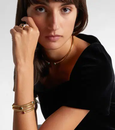 Marina B Trisolina Dolce 18kt gold bangle with emeralds and diamonds | Thumbnail 4 Marina B Trisolina Dolce 18kt gold bangle with emeralds and diamonds | Thumbnail 4