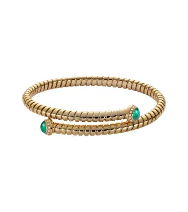 Marina B Trisolina Dolce 18kt gold bangle with emeralds and diamonds | Thumbnail 1 Marina B Trisolina Dolce 18kt gold bangle with emeralds and diamonds | Thumbnail 1