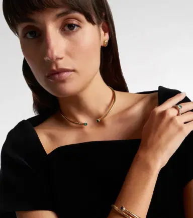Marina B Trisolina 18kt gold necklace with emeralds and diamonds | Thumbnail 2