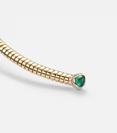 Marina B Trisolina 18kt gold necklace with emeralds and diamonds | Thumbnail 4