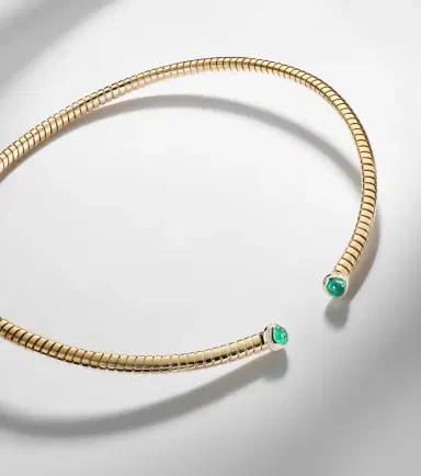 Marina B Trisolina 18kt gold necklace with emeralds and diamonds | Thumbnail 5