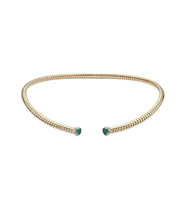 Marina B Trisolina 18kt gold necklace with emeralds and diamonds