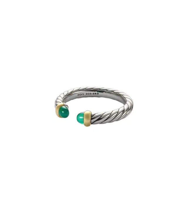 David Yurman Cable Collectibles Petite Cable sterling silver ring with onyx