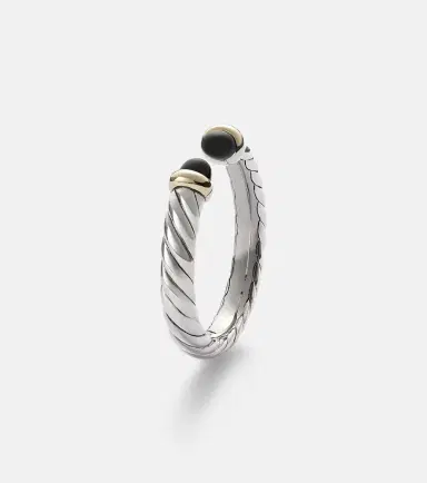David Yurman Cable Collectibles Petite Cable sterling silver ring with onyx | Thumbnail 2