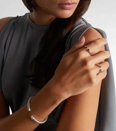 David Yurman Cable Collectibles Petite Cable sterling silver ring with onyx | Thumbnail 4