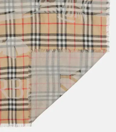 Burberry EKD  Check wool and silk scarf | Thumbnail 2