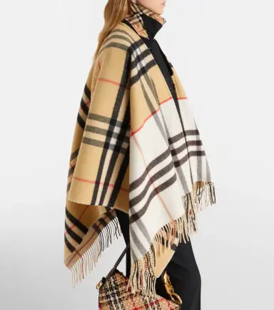 Burberry Check cashmere and wool shawl | Thumbnail 3