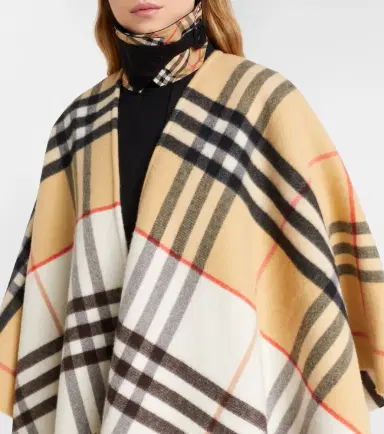 Burberry Check cashmere and wool shawl | Thumbnail 5