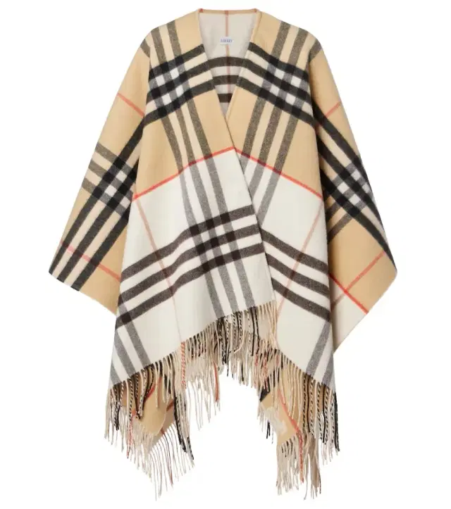 Check cashmere and wool shawl