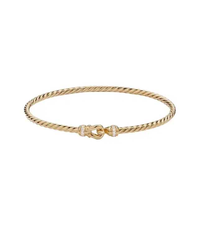David Yurman Cablespira Micro 18kt gold bracelet with diamonds