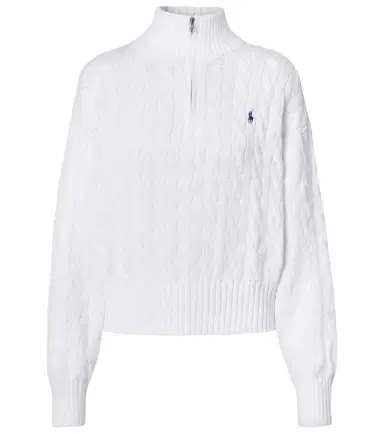 Polo Ralph Lauren Logo cable-knit cotton half-zip sweater | Thumbnail 1 Polo Ralph Lauren Logo cable-knit cotton half-zip sweater | Thumbnail 1