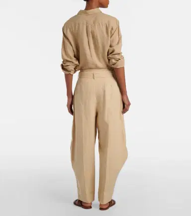 Polo Ralph Lauren Belted linen barrel-leg pants | Thumbnail 3