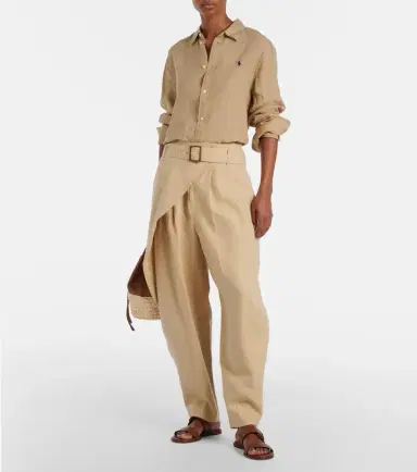 Polo Ralph Lauren Belted linen barrel-leg pants | Thumbnail 5