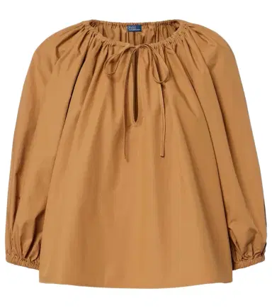 Polo Ralph Lauren Gathered cotton poplin blouse | Thumbnail 1