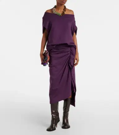 Dries Van Noten Ruffled cotton jersey midi skirt | Thumbnail 4 Dries Van Noten Ruffled cotton jersey midi skirt | Thumbnail 4