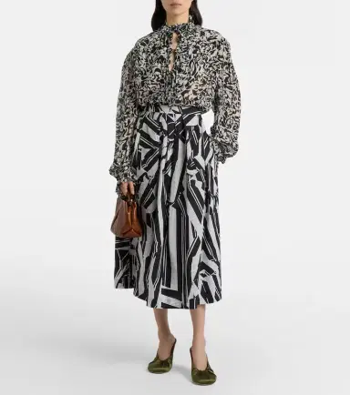 Dries Van Noten Printed cotton midi skirt | Thumbnail 4 Dries Van Noten Printed cotton midi skirt | Thumbnail 4
