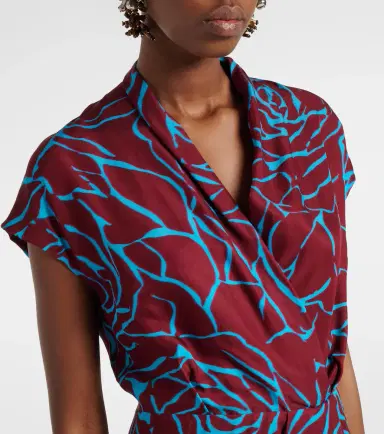 Dries Van Noten Printed satin midi dress | Thumbnail 2