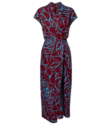Dries Van Noten Printed satin midi dress | Thumbnail 1