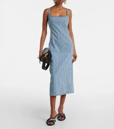 Dries Van Noten Printed denim midi dress | Thumbnail 2