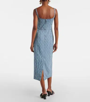 Dries Van Noten Printed denim midi dress | Thumbnail 3