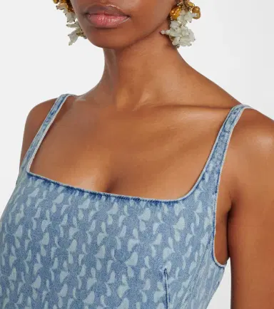Dries Van Noten Printed denim midi dress | Thumbnail 4