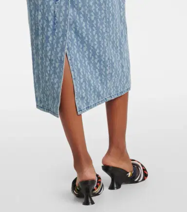 Dries Van Noten Printed denim midi dress | Thumbnail 5