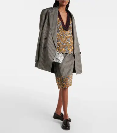 Dries Van Noten Sequined striped midi skirt | Thumbnail 5