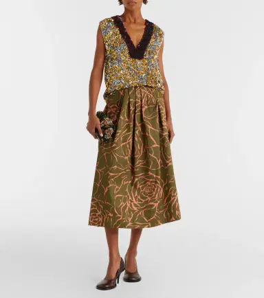 Dries Van Noten Floral cotton midi skirt | Thumbnail 5 Dries Van Noten Floral cotton midi skirt | Thumbnail 5