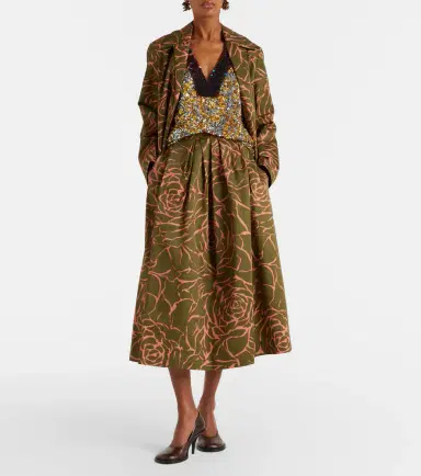 Dries Van Noten Floral cotton midi skirt | Thumbnail 7 Dries Van Noten Floral cotton midi skirt | Thumbnail 7