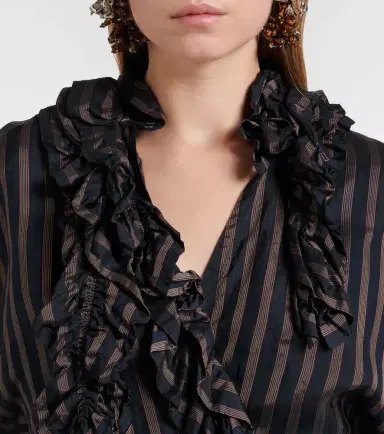Dries Van Noten Ruffled striped top | Thumbnail 4