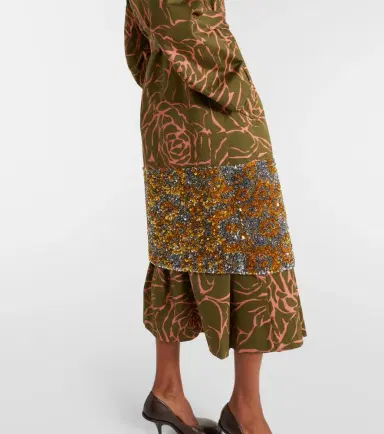 Dries Van Noten Floral sequined cotton wrap coat | Thumbnail 3