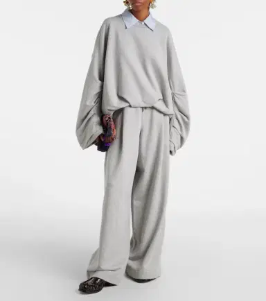 Dries Van Noten Draped cotton jersey sweatshirt | Thumbnail 6